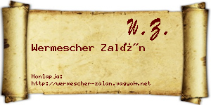 Wermescher Zalán névjegykártya